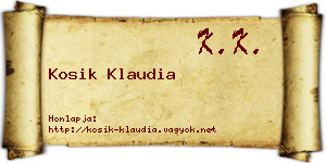 Kosik Klaudia névjegykártya